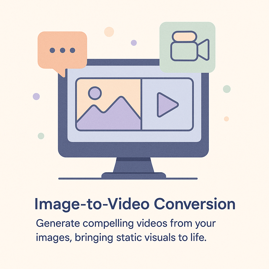 An image being adapted visually into a flowing video.